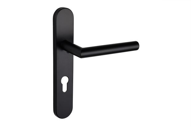 Lavuzo_deurkruk_Mantua_Zwart_met_afgerond_schild_PC72_Per_set