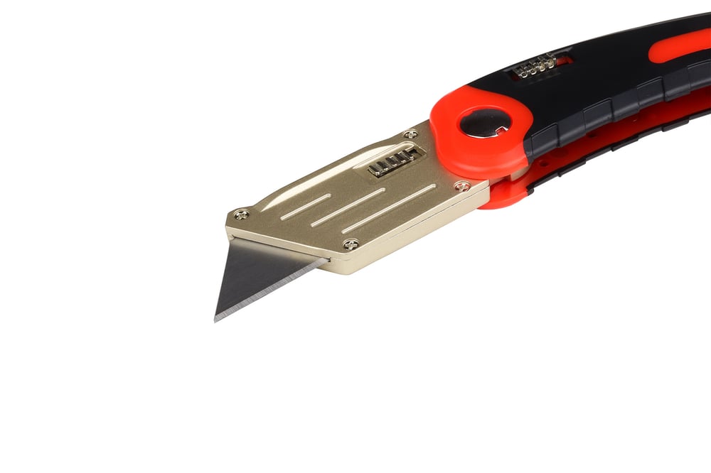 Taglierino Cutter Pieghevole Con Chiusura Liner-lock E 6 Lame Di Ricambio, Acciaio Inossidabile