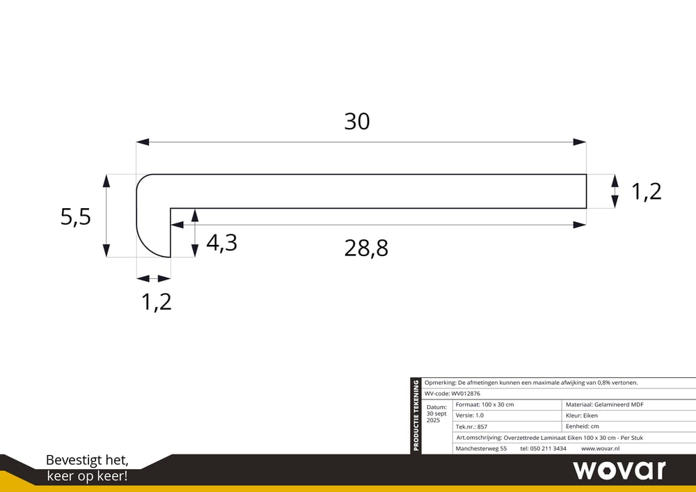 WV012876LaminaatEiken100x30cm