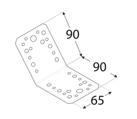 Hoekanker45Graden90x90x65mm
