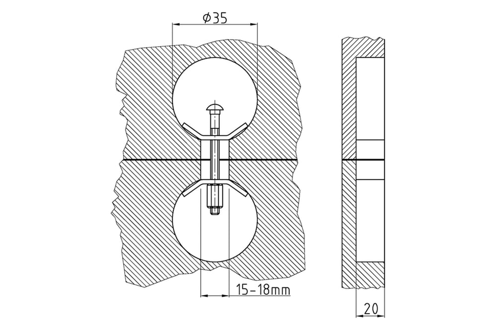 WerkbladverbinderM6x50mmverzinkt