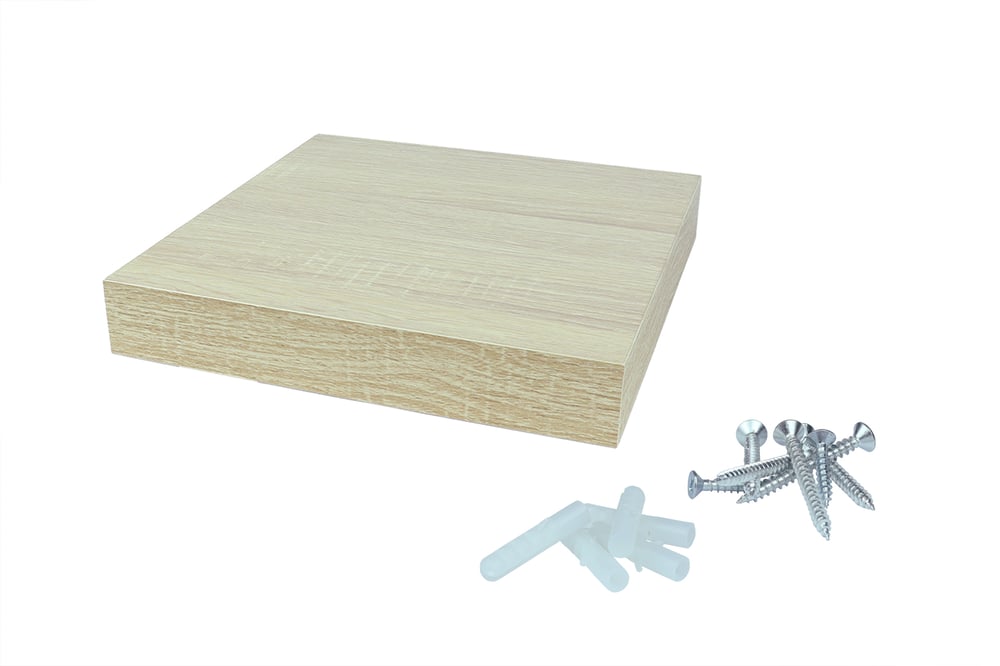 WandplankZwevend24x24cmBeukenBevestigingsmateriaal