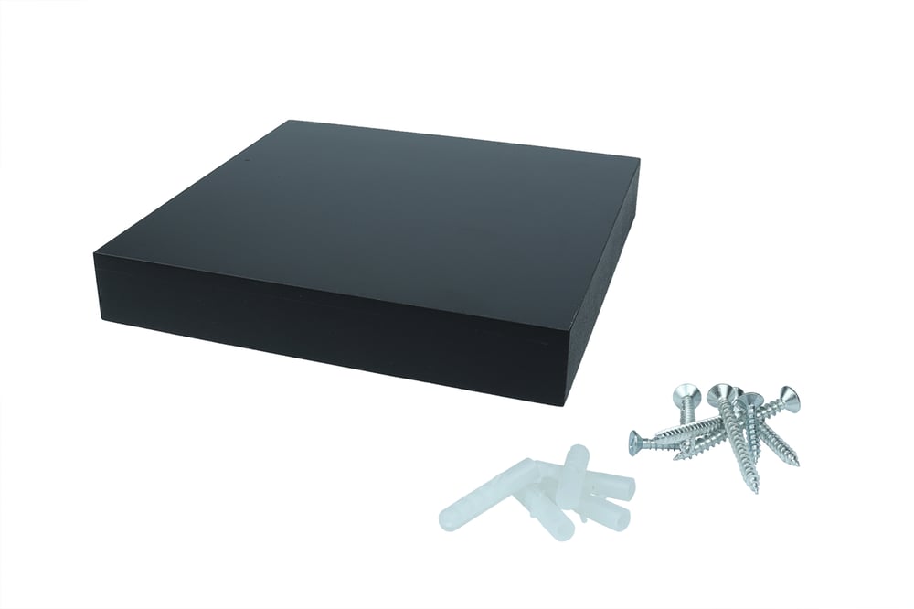 ZwevendeWandplank24x24cmZwartBevestigingsmateriaal