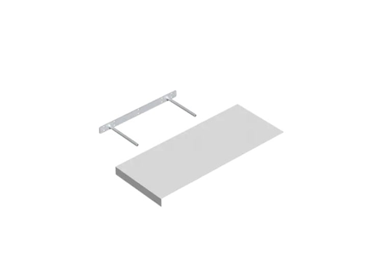 Zwevendewandplankwitklein