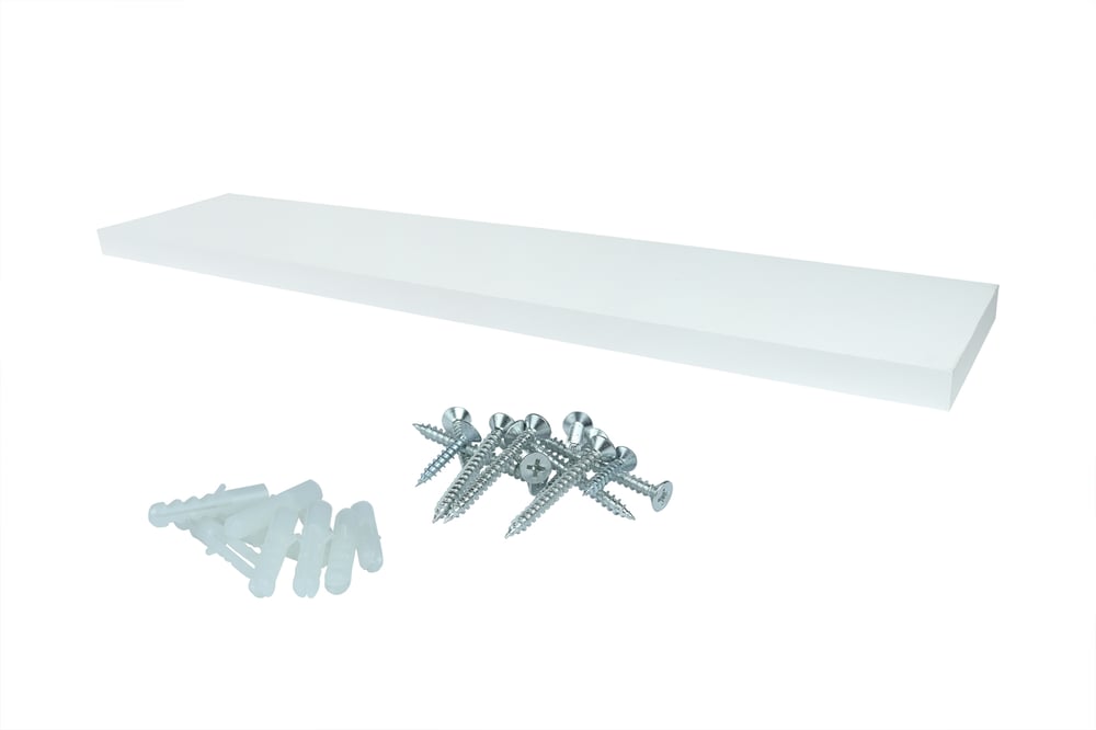 ZwevendeWandplank118x24cmWitBevestigingsmateriaal