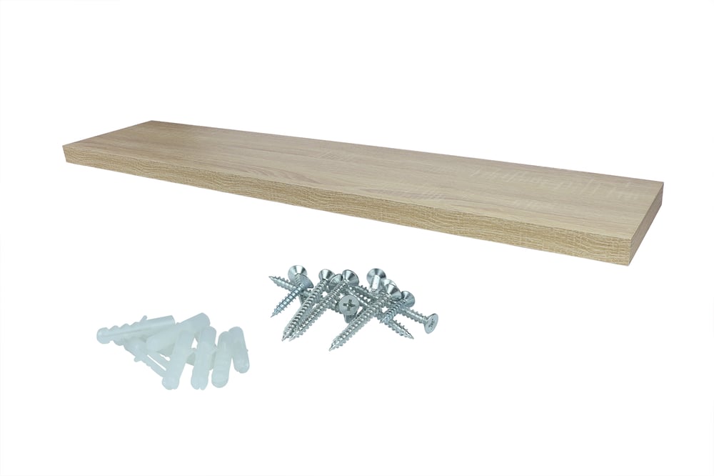 ZwevendeWandplank118x24cmBeukenBevestigingsmateraal