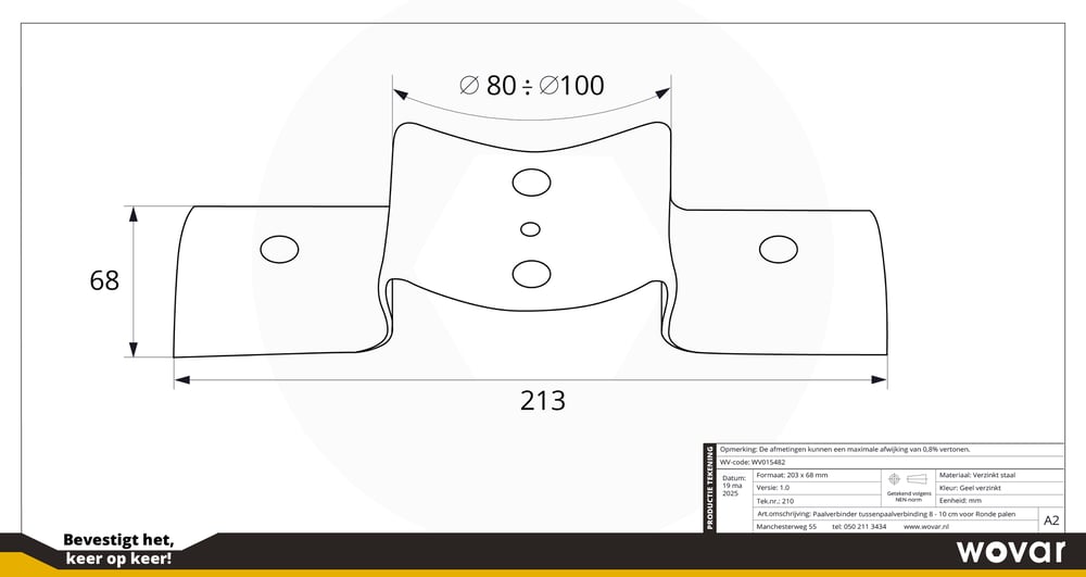 Paalverbindertussenpaalverbinding8_10cmvoorRondepalen_PerStukTechnischeTekening