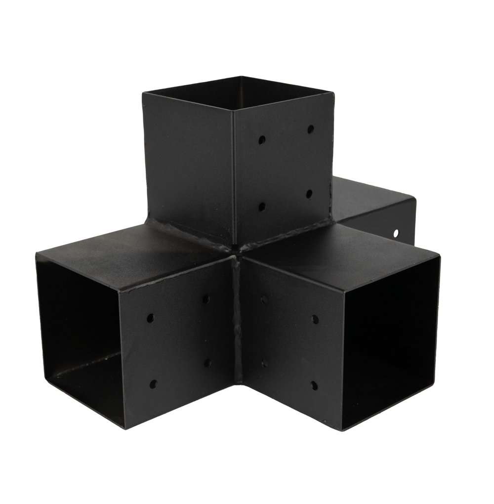 PergolaClosedCornerConnectorwithExtensionBlackfor12x12cmBeams