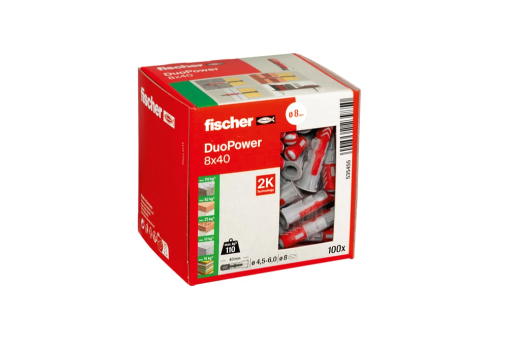 FischerDuopowerpluggen8x40mm_Doos100stuks