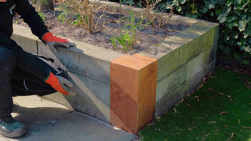 hoekelementcortenstaalstapelblokken