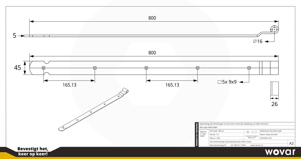 WV019481_DuimhengVerzinktVerzetHalvemaan80CM
