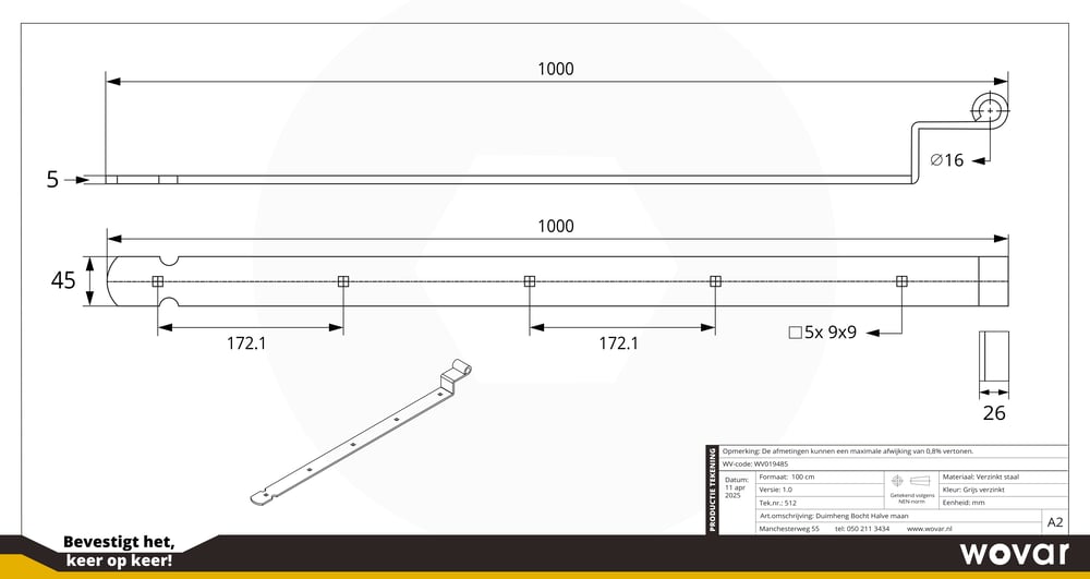 WV019485_DuimhengVerzinktBochtHalvemaan100CM