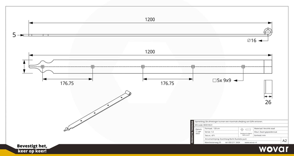 WV019531_DuimhengZwartRechtRustiekepunt120CM