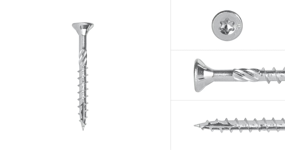 SpaanplaatschroevenVerzinkt4x40mmTorx20Deeldraad