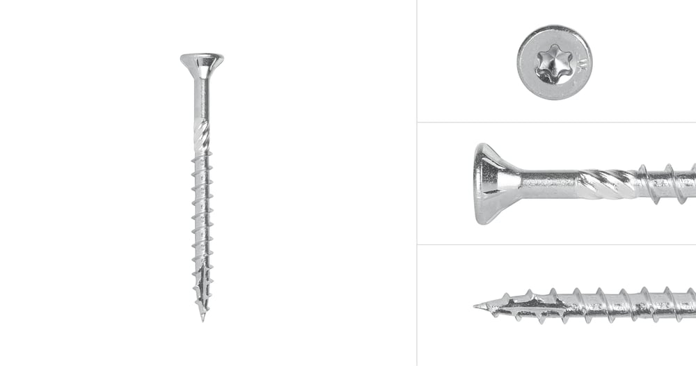 SpaanplaatschroevenVerzinkt4x50mmTorx20Deeldraad