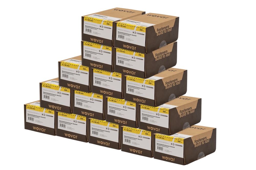 SpaanplaatschroevenVerzinkt5x50mmDeeldraadT25_Overdoos16x200Stuks