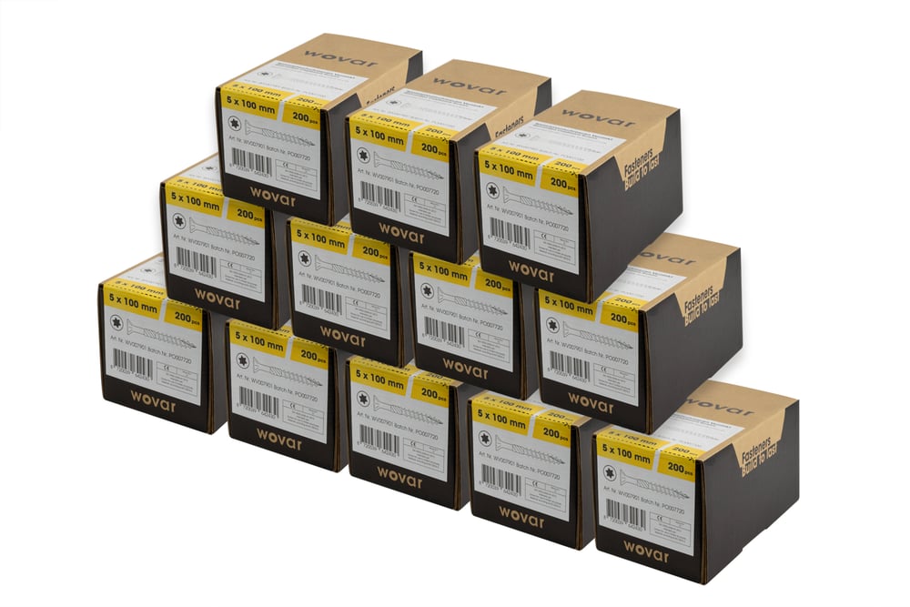 SpaanplaatschroevenVerzinkt5x100mmDeeldraadT25_Overdoos12x200Stuks