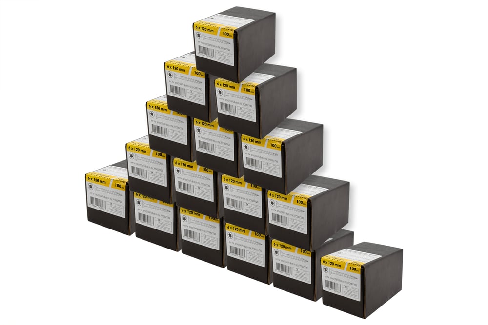 SpaanplaatschroevenVerzinkt6x120mmDeeldraadT30_Overdoos16x100Stuks