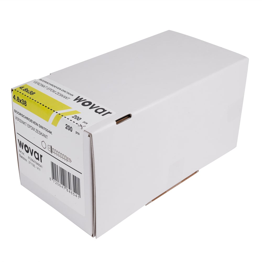 Zelfborendeschroeven4_8x38mmVerzinktZeskantkopmet14mmring_Doos200stuks2