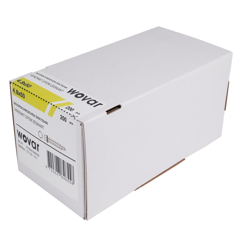 Zelfborendeschroeven4_8x50mmVerzinktZeskantkopmet14mmring_Doos2002