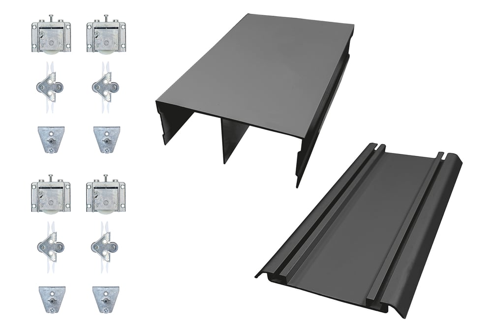 CompletesetSchuifdeursysteemKast2deursZwart