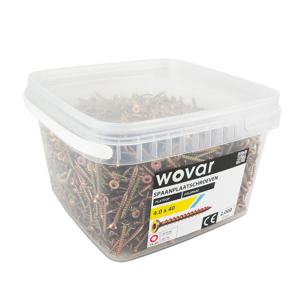 VoordeelemmerSpaanplaatschroevenGeelVerzinkt4_0x40mmTorx20Voldraad1