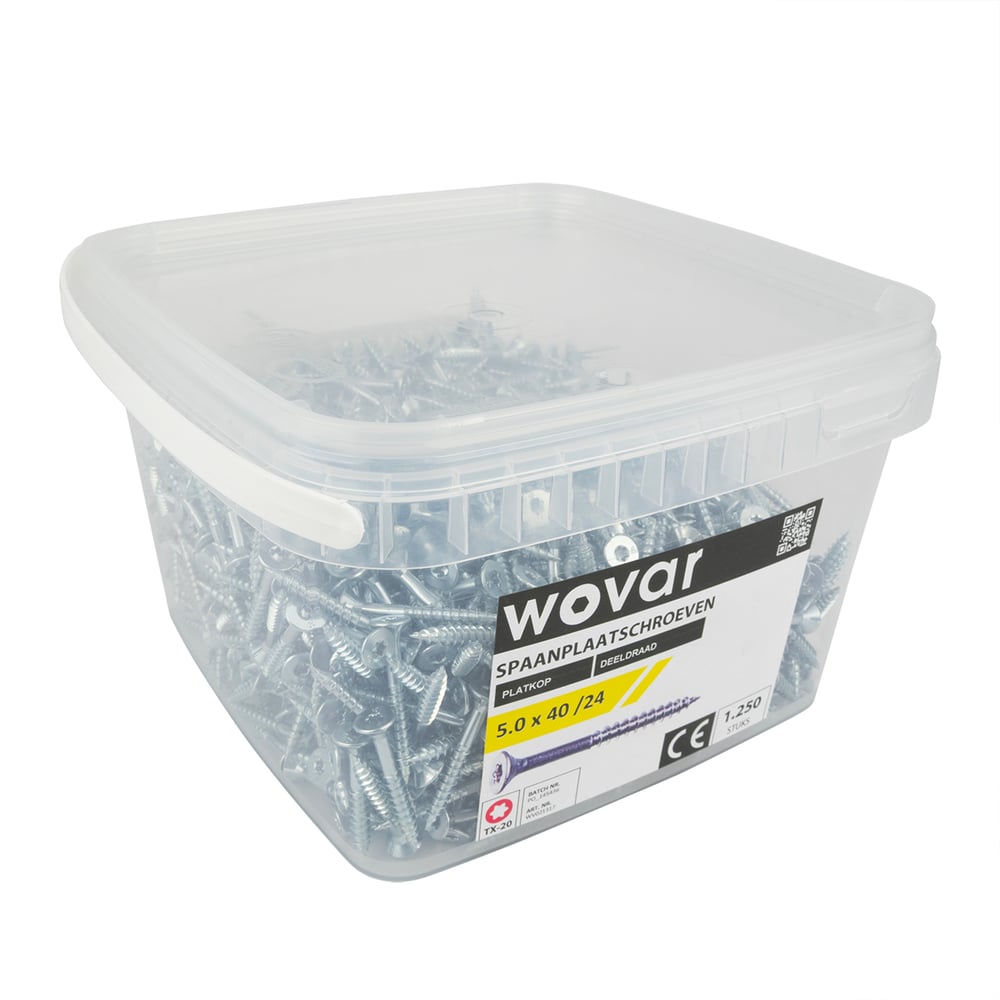 VoordeelemmerSpaanplaatschroevenVerzinkt5_0x40mmTorx20Deeldraad_1250stuks1