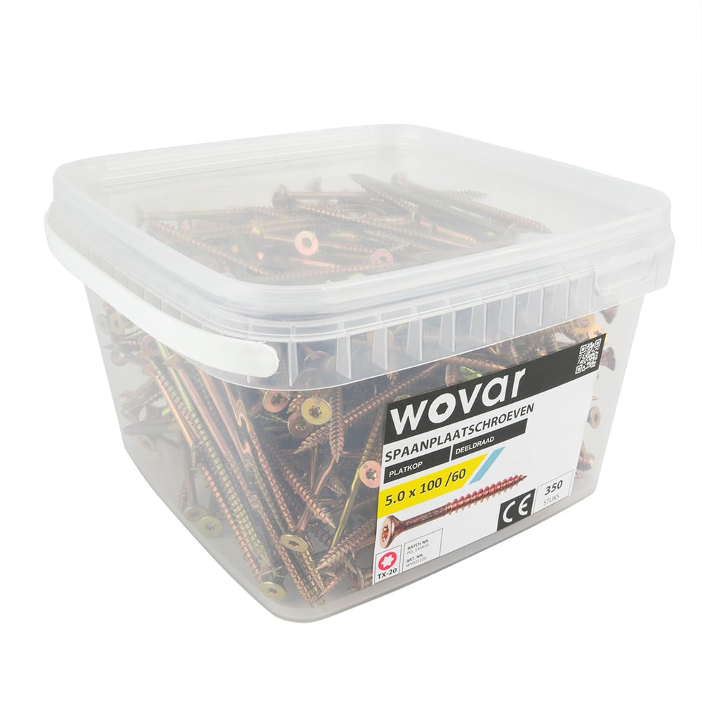 VoordeelemmerSpaanplaatschroevenGeelVerzinkt5_0x100mmTorx20Deeldraad_350stuks1