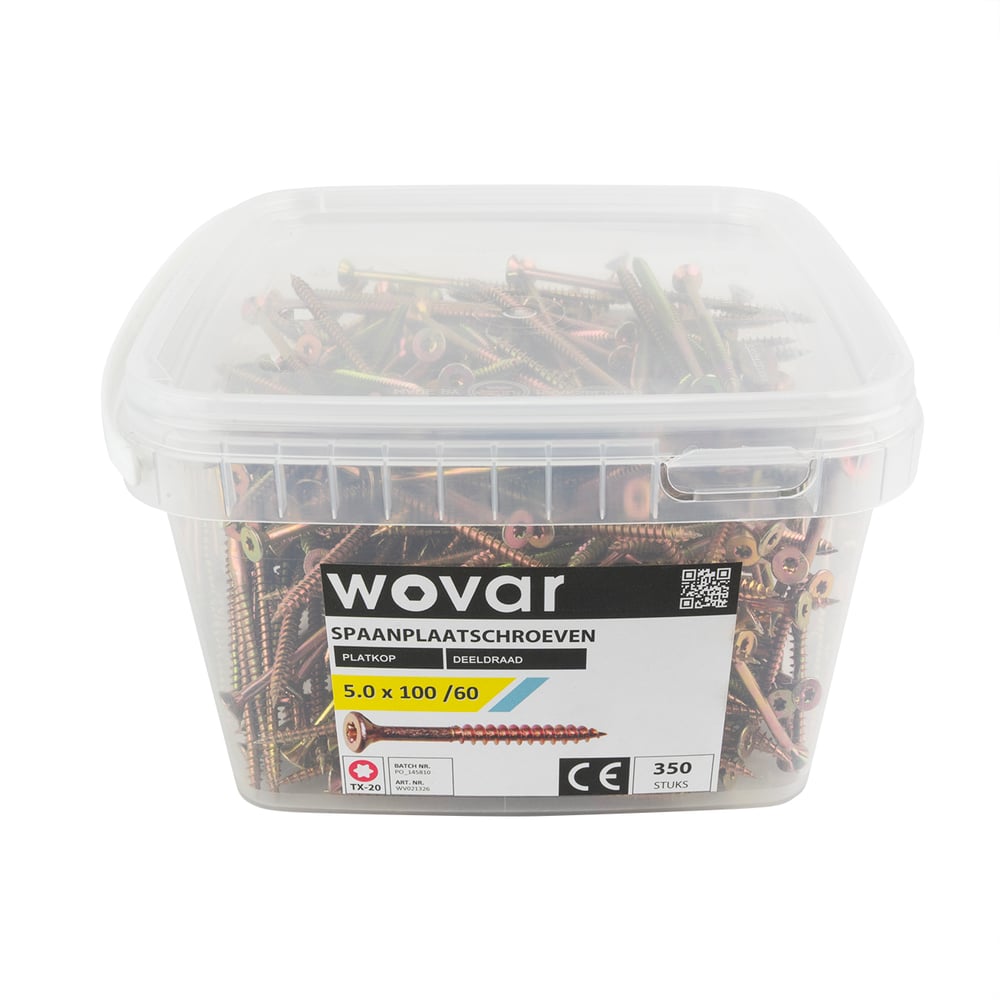 VoordeelemmerSpaanplaatschroevenGeelVerzinkt5_0x100mmTorx20Deeldraad_350stuks2