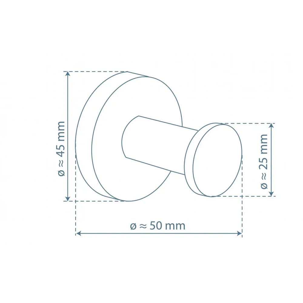 london_enkel_handdoekhaakje_chroom_tekening