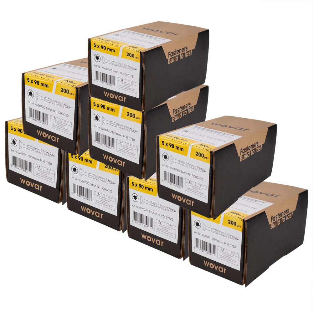 SpaanplaatschroevenVerzinkt5x90mmTorx25Deeldraad_Doosjes