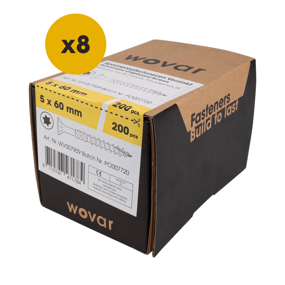 SpaanplaatschroevenVerzinkt5x60mmTorx25Deeldraad_Doosje