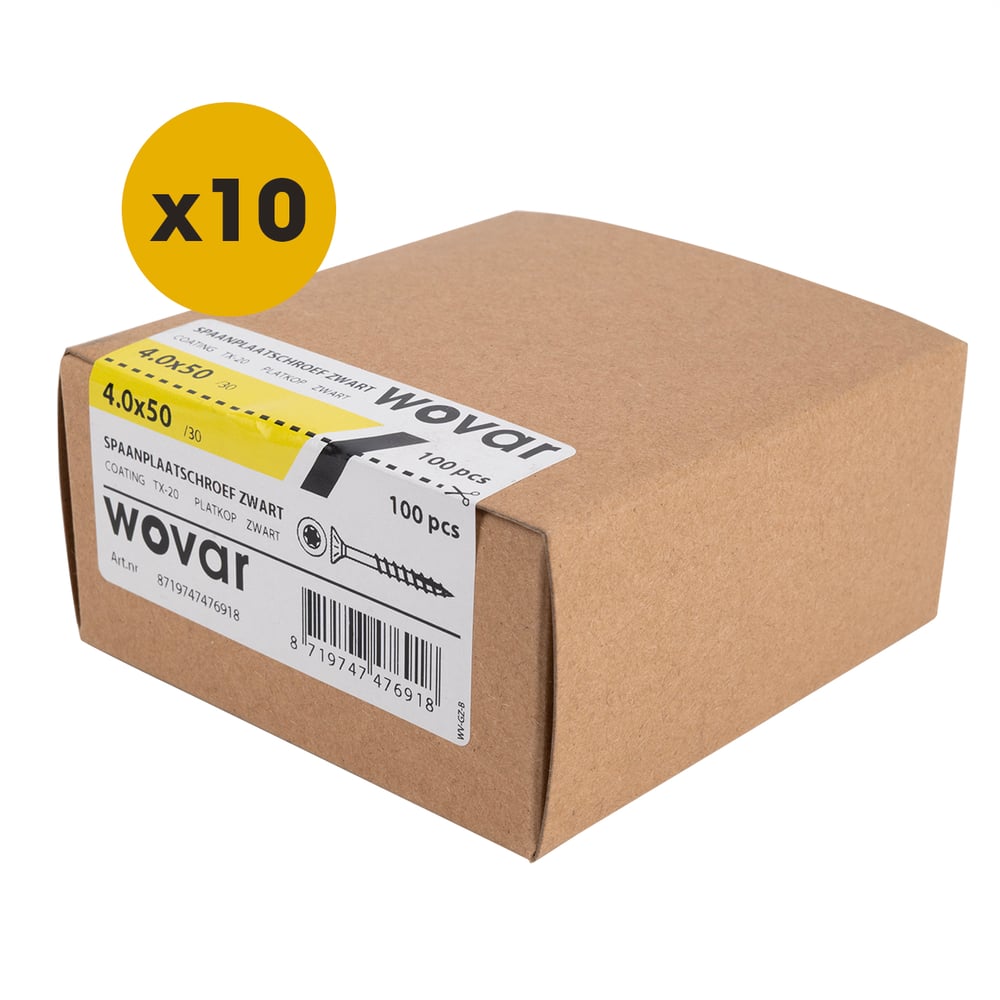 ZwarteSchroevenVerzinkt4x50mmTorx20metSnijpunt_doosje