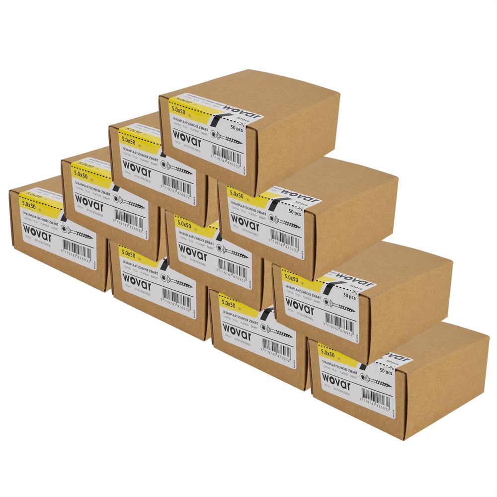 ZwarteSchroevenVerzinkt5x50mmTorx20metSnijpunt_doosjes