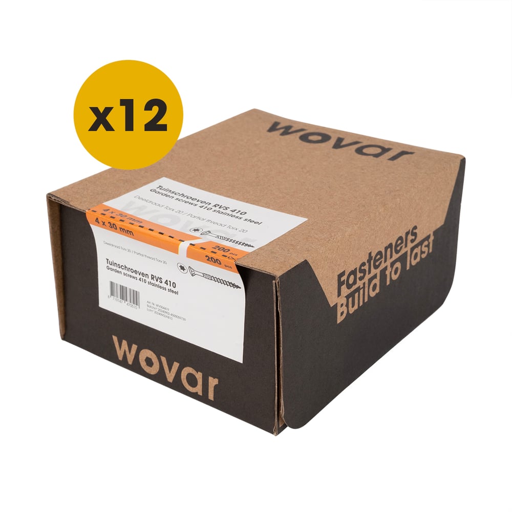 TuinschroevenRVS4104x30mmTorx20Deeldraad_Doosje