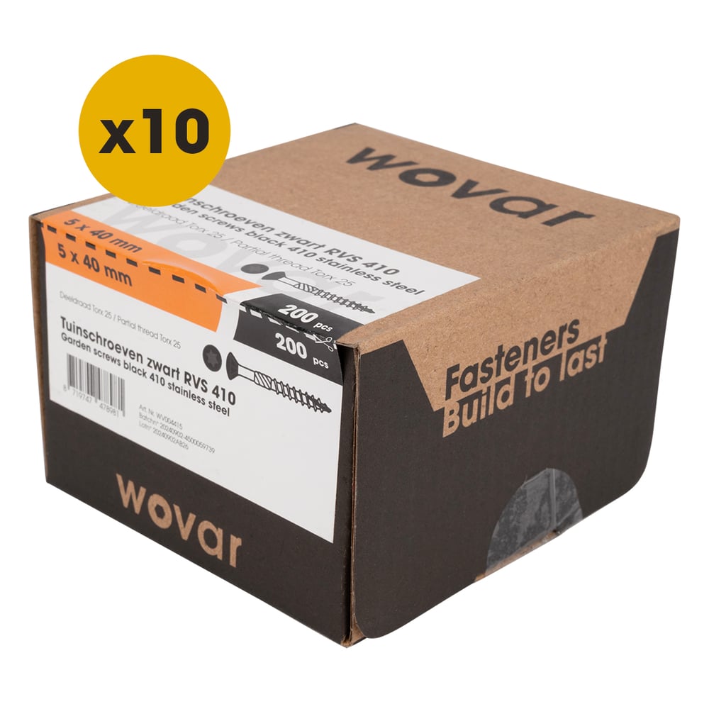 PotdekselschroevenZwartRVS4105x40mmTorx25Deeldraad_Doosje