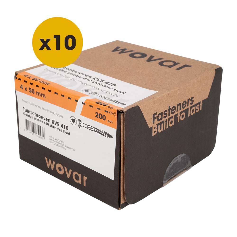 TuinschroevenRVS4104x50mmTorx20Deeldraad_Doosje