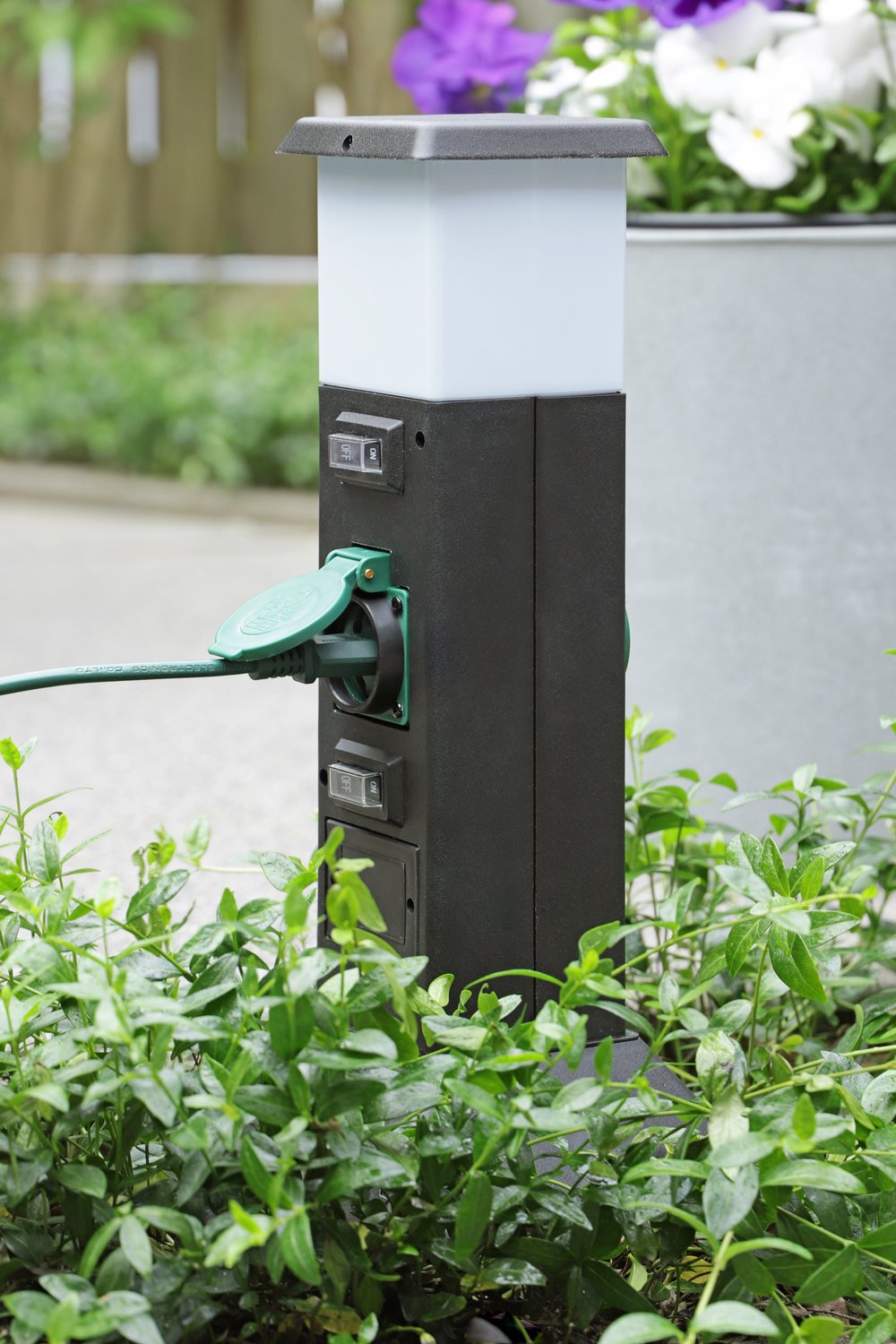 tuinpaalmetlampen2stopcontactenrandaardeip4440cmzwart8
