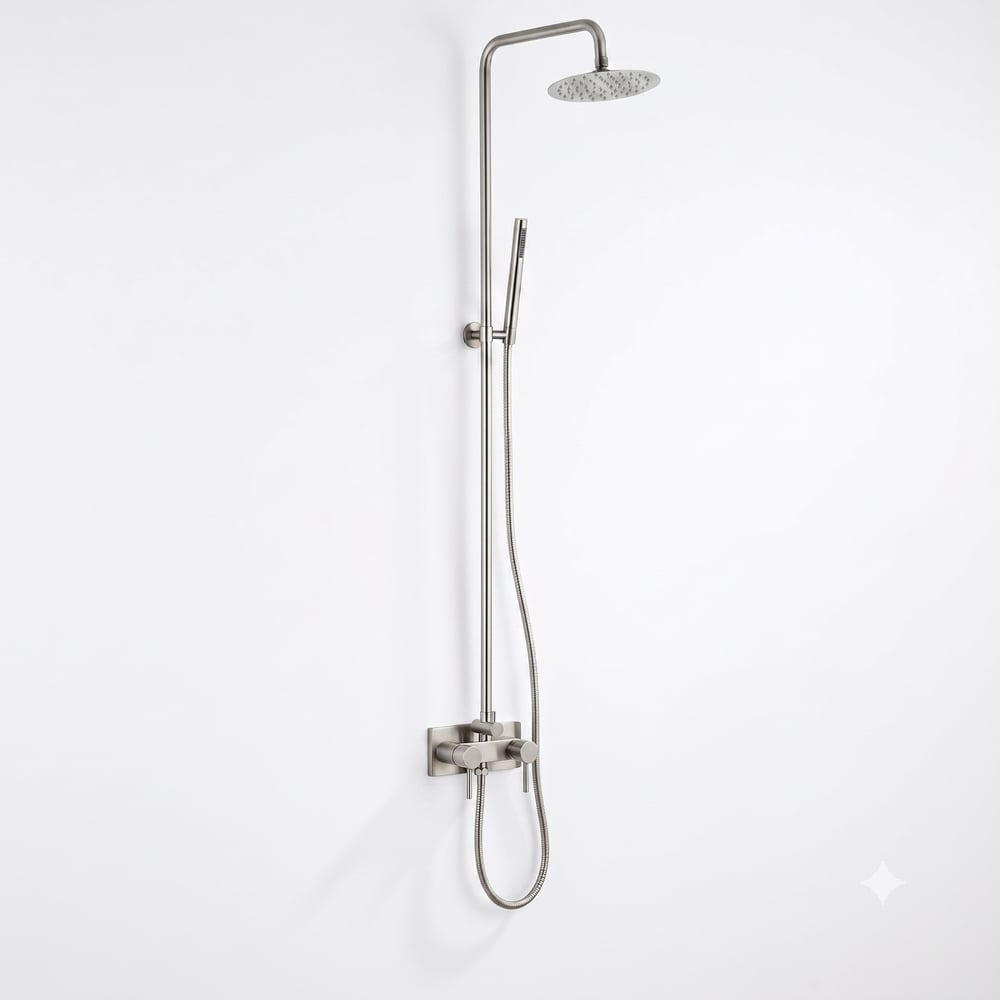 Geborsteld_Buitendouche_Set_Warm_en_Koud_Water_Wandmontage
