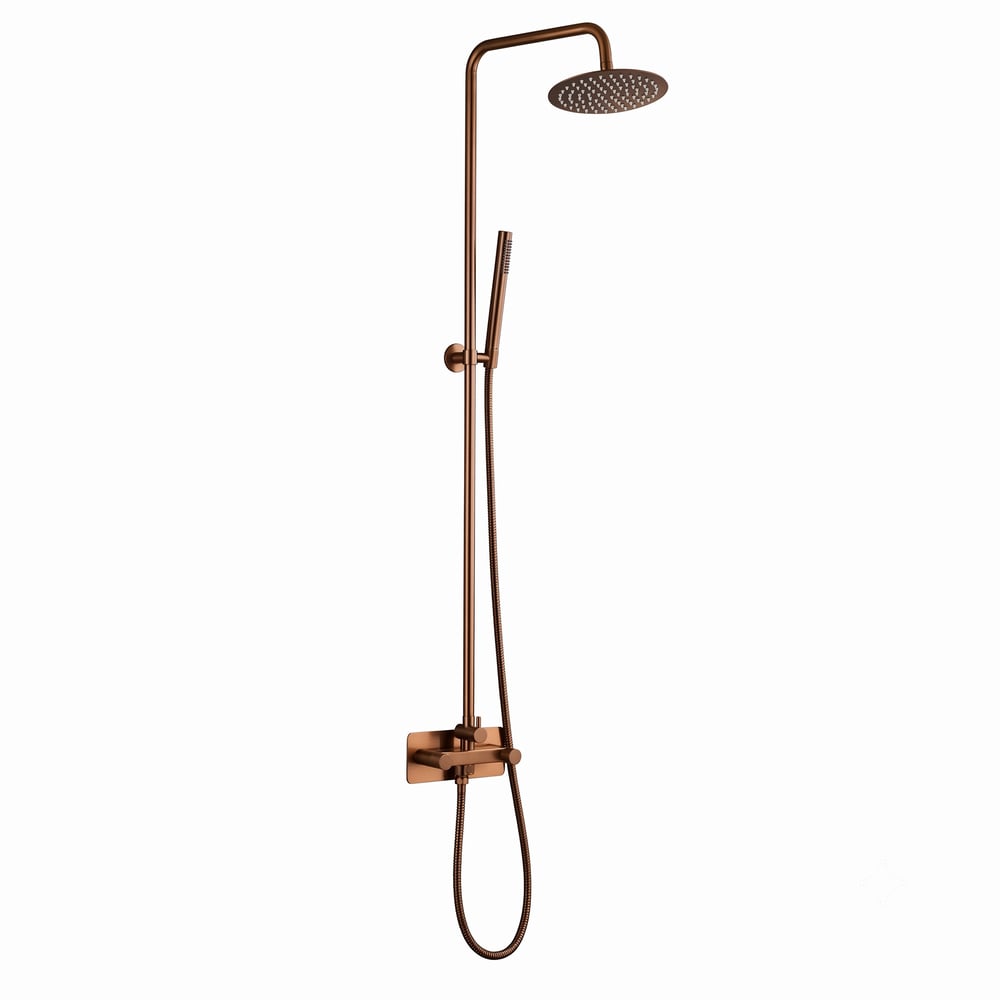 Koper_Buitendouche_Set_Warm_en_Koud_Water_Wandmontage