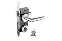 Deurbeslag_Set_Compleet_Poortslot_RVS_op_Rozet_Per_Set
