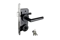 Deurbeslag_Set_Compleet_Poortslot_Zwart_op_Rozet