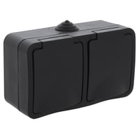 opbouwstopcontactdubbelhorizontaalrandaardeip54zwart