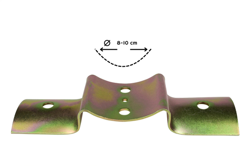 Connecteur Intermédiaire Pour Poteaux Ronds - Acier Galvanisé Jaune - Diamètre 8 à 10 Cm - À L'unité